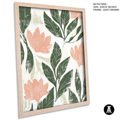 Artwork in Dark Brown Frame