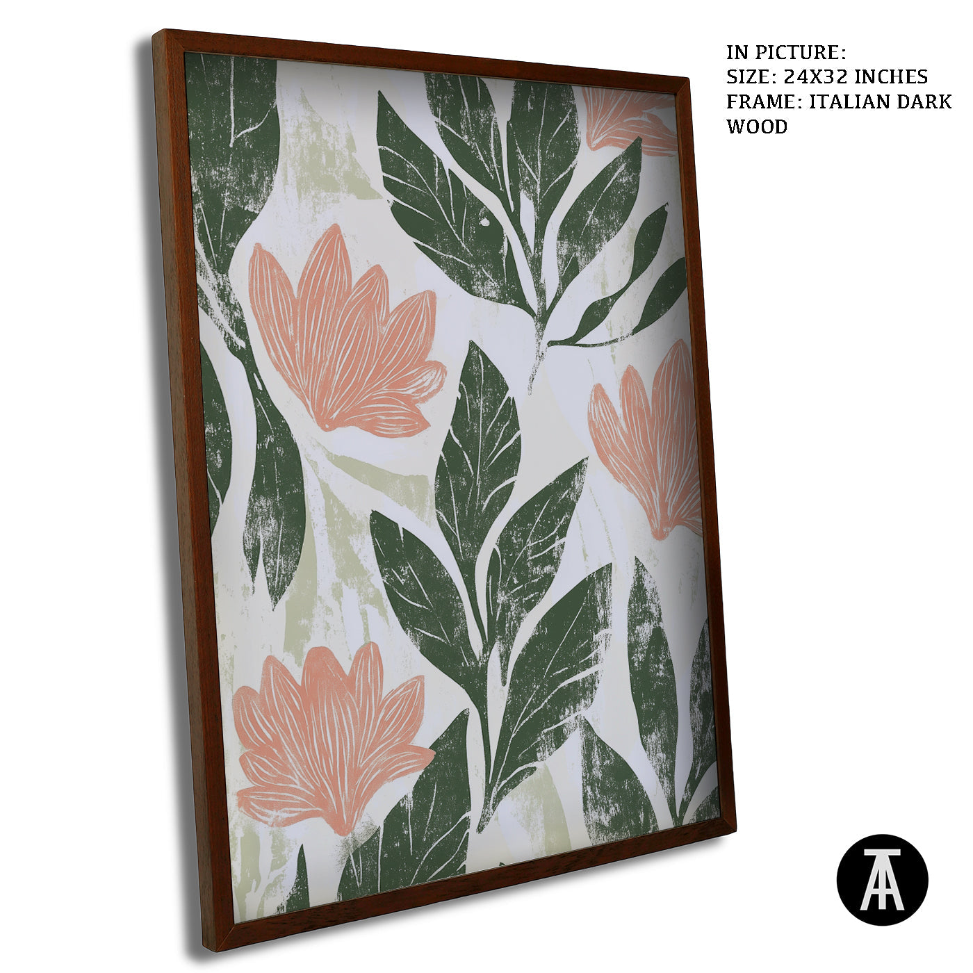 Artwork in Dark Wood Frame