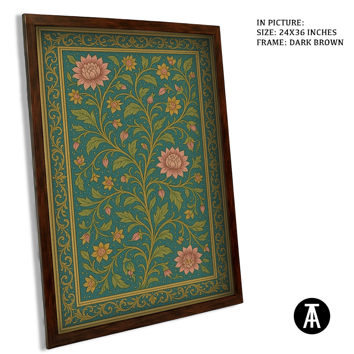 Artwork in Dark Brown Frame