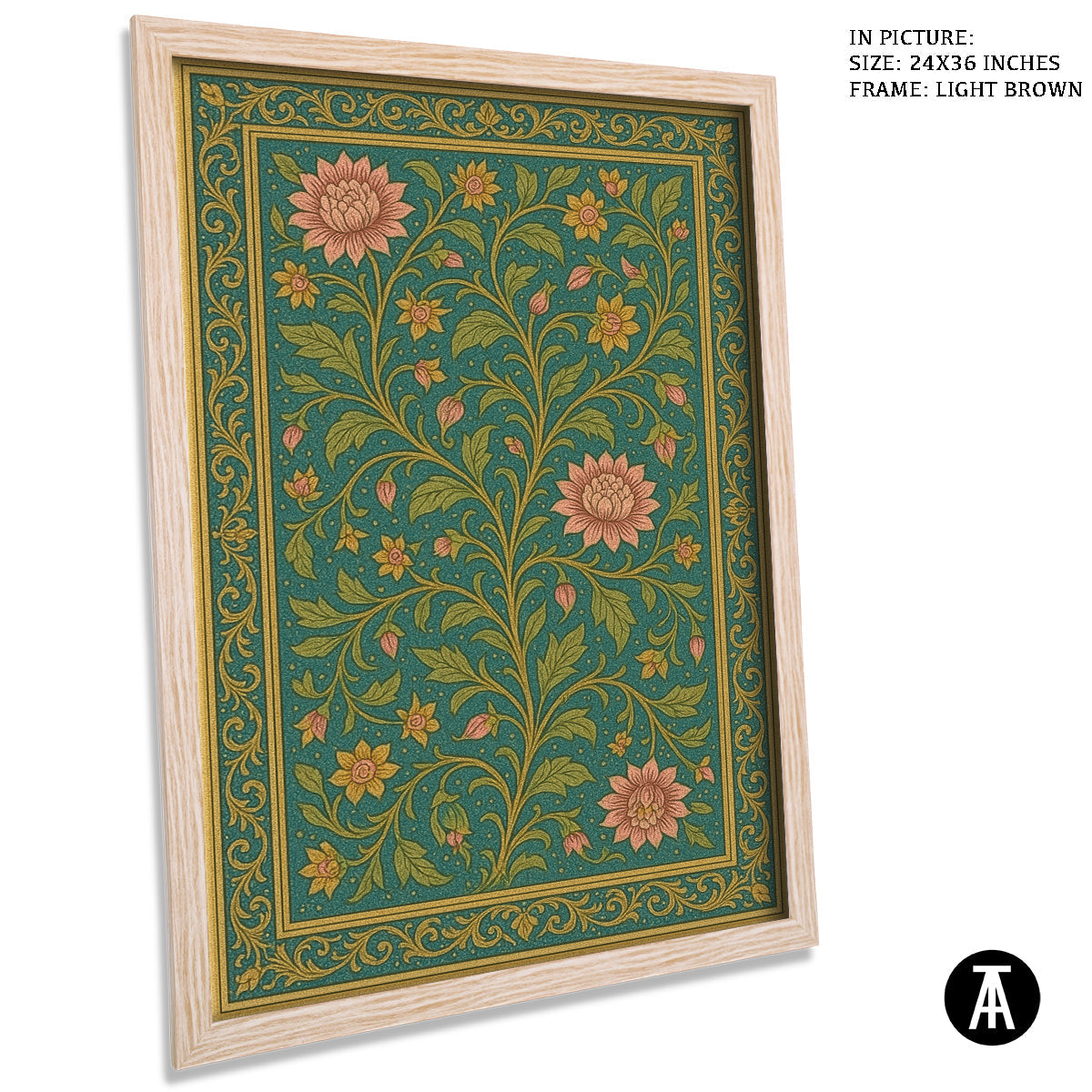 Artwork in Light Brown Frame