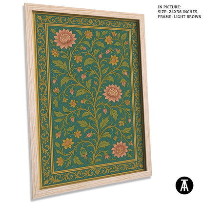Artwork in Light Brown Frame
