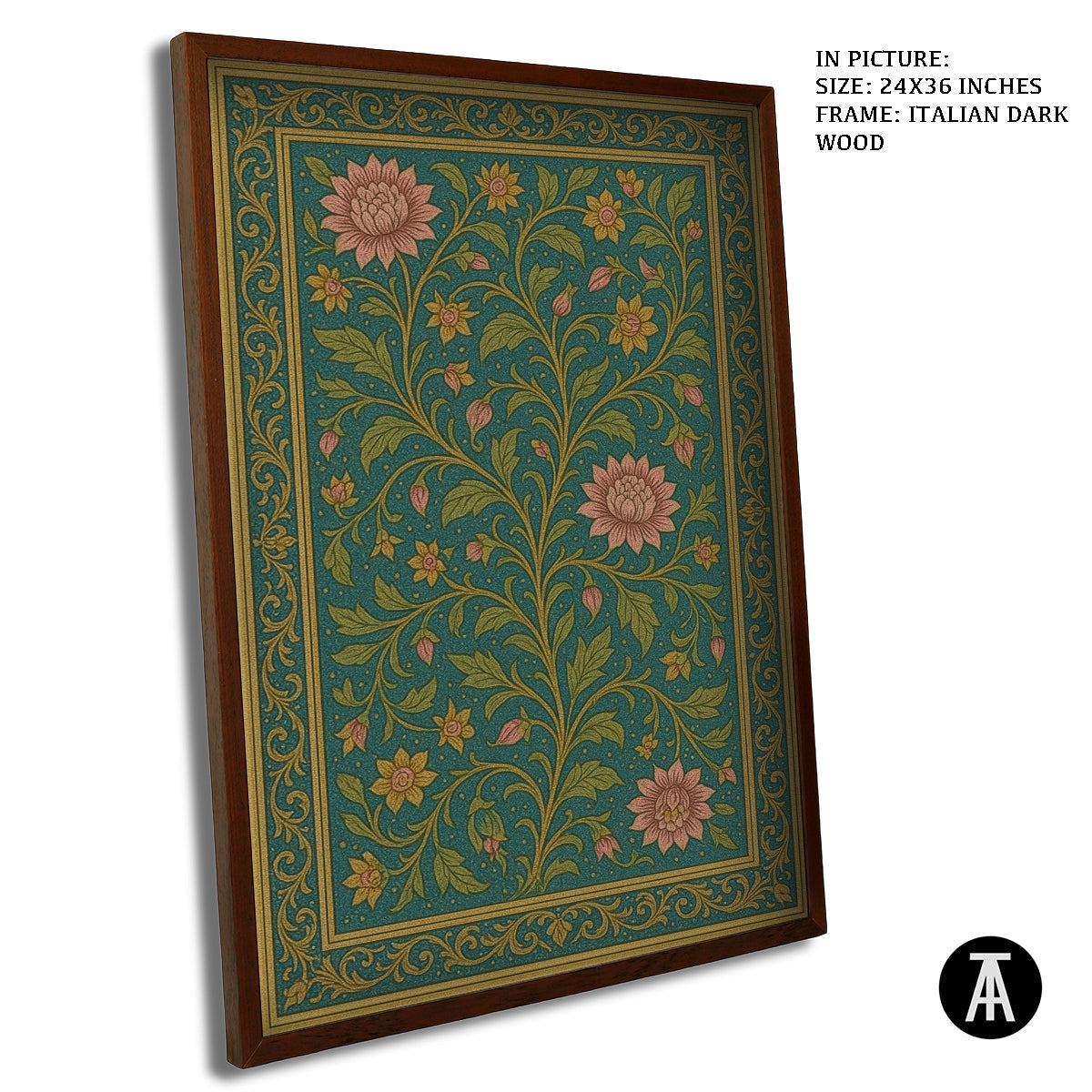 Artwork in Dark Wood Frame