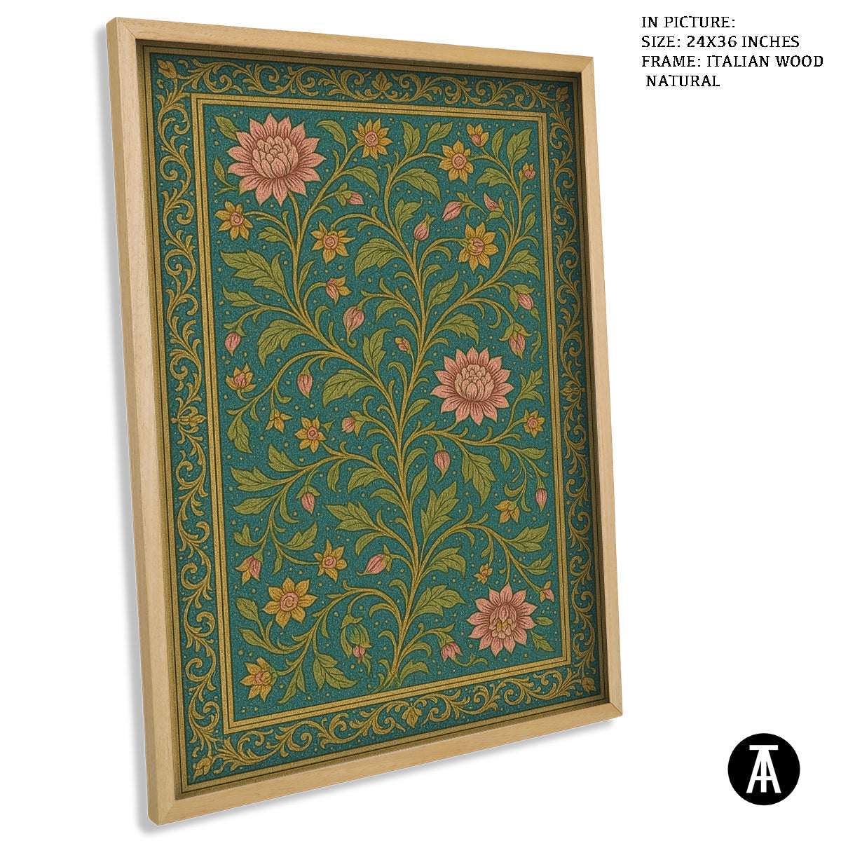 Artwork in Natural Wood Frame