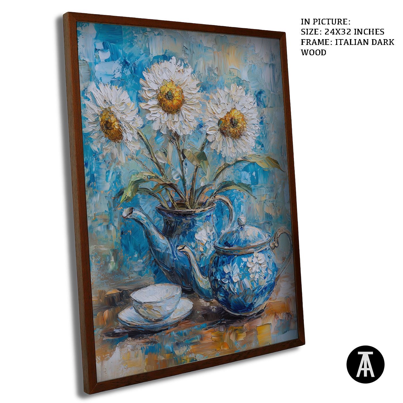 Artwork in Dark Wood Frame