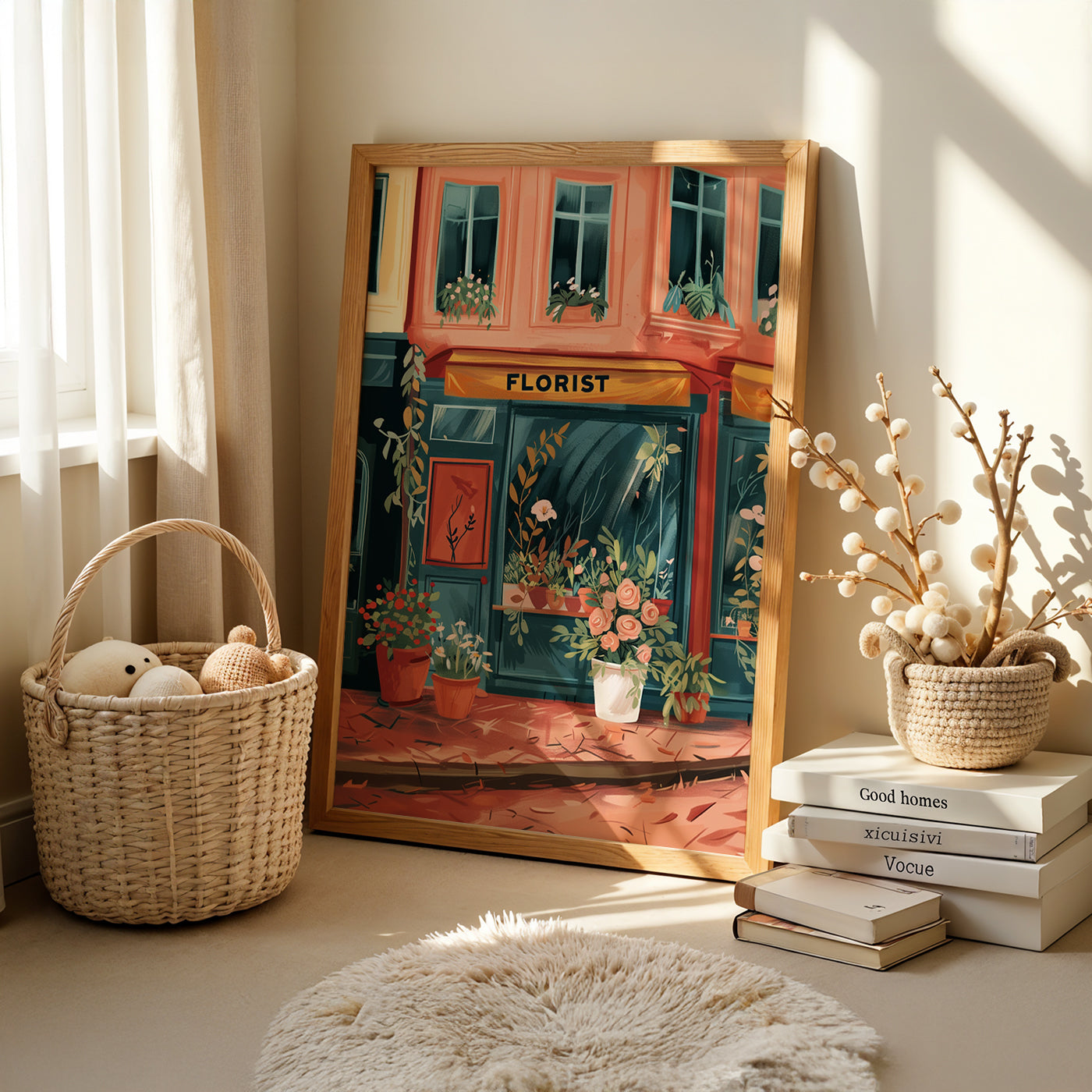 Boho Art Painting in a Lifestyle Setting
