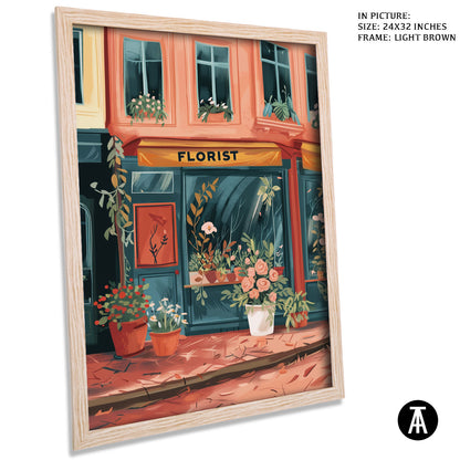 Artwork in Light Brown Frame
