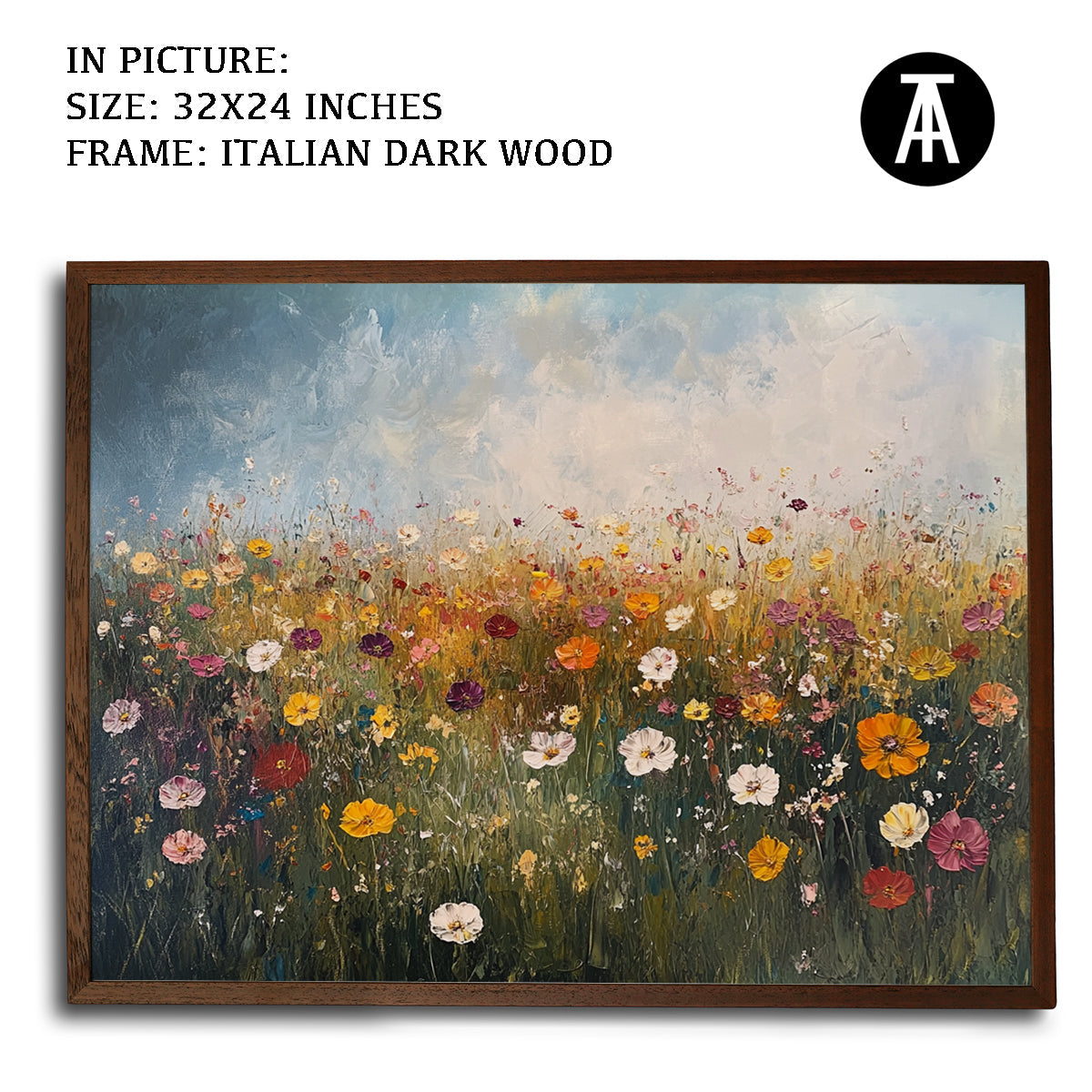 Artwork in Dark Wood Frame