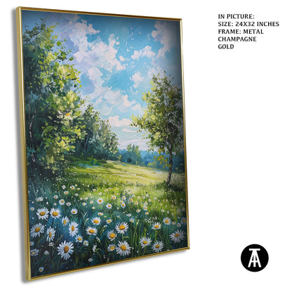 Artwork in Light Brown Frame