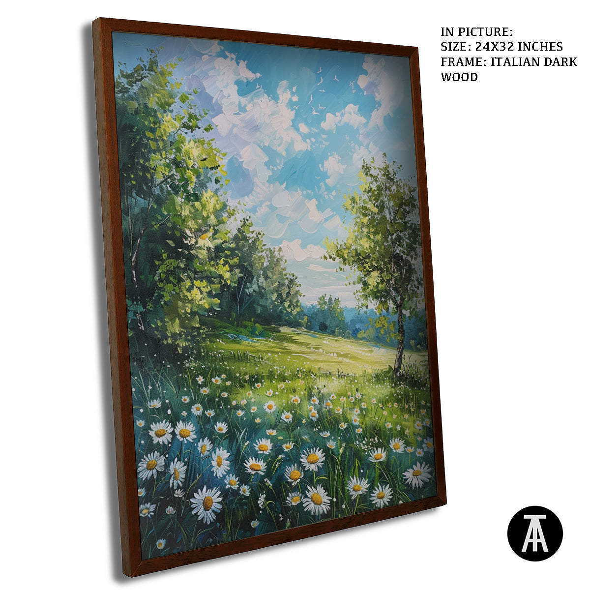Artwork in Dark Wood Frame