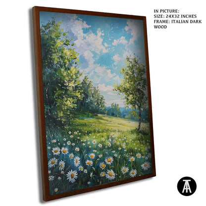 Artwork in Dark Wood Frame