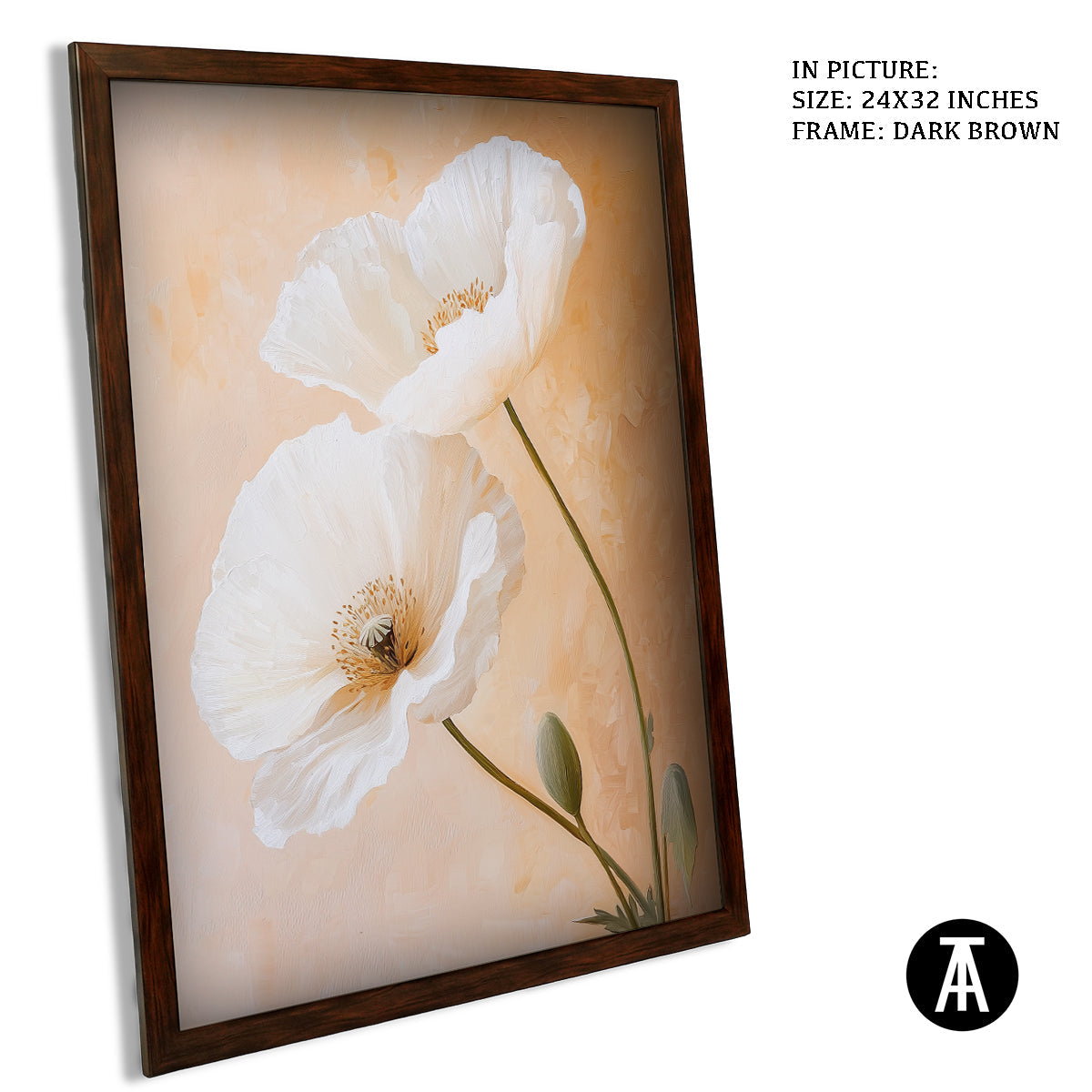 Sample Artwork in Dark Brown Frame