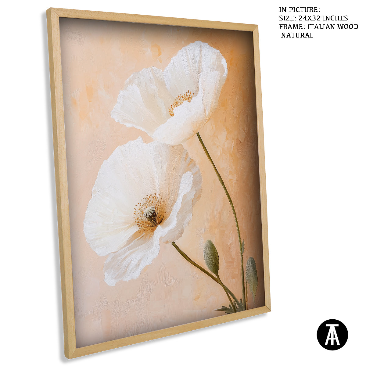 Sample Artwork in Italian Wood Framing Natural