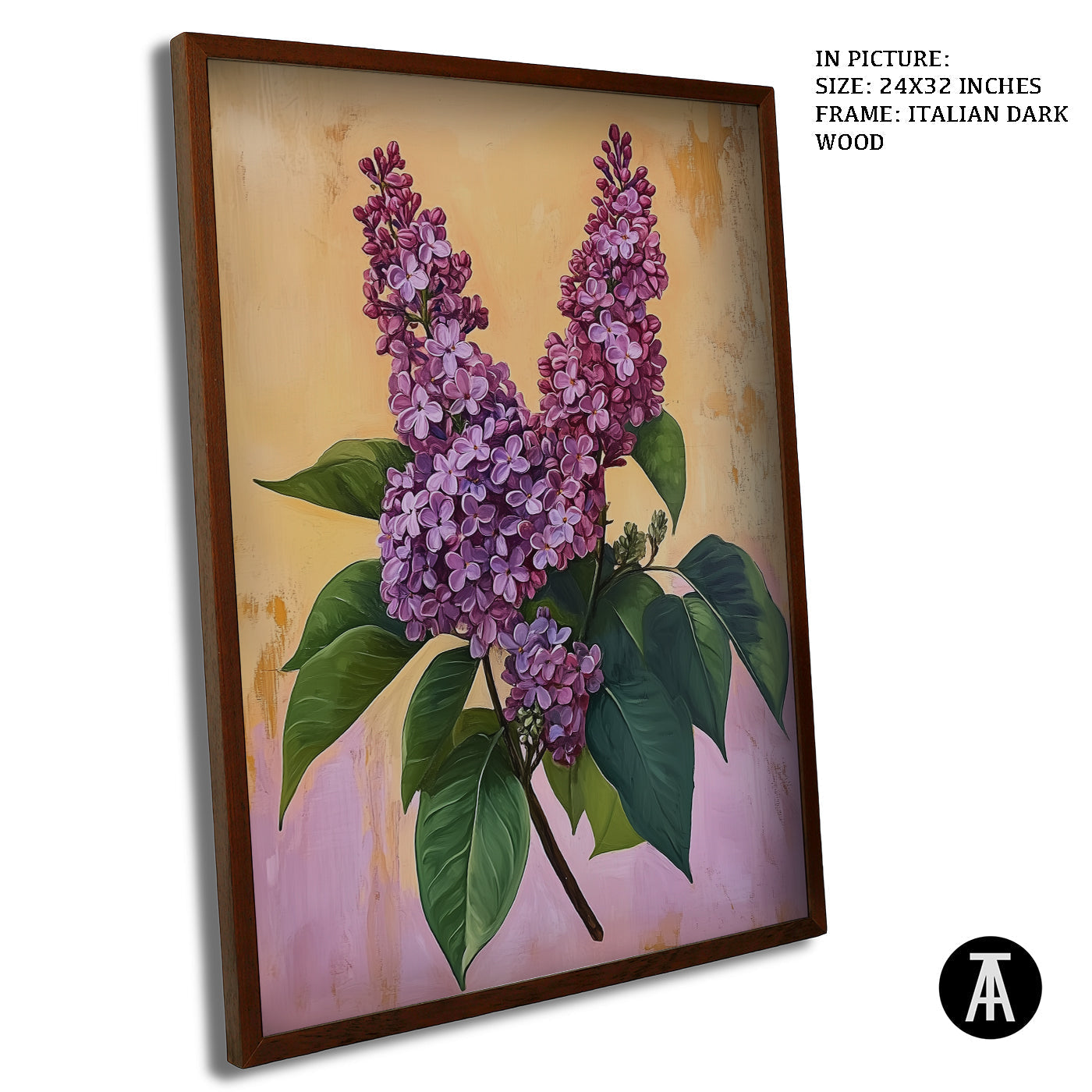 Artwork in Dark Wood Frame