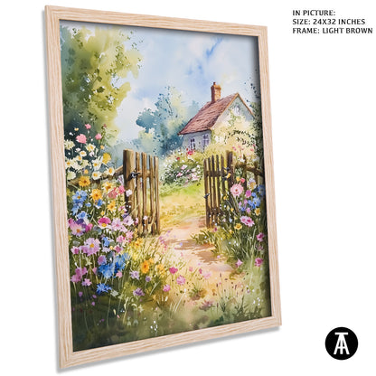 Artwork in Dark Brown Frame