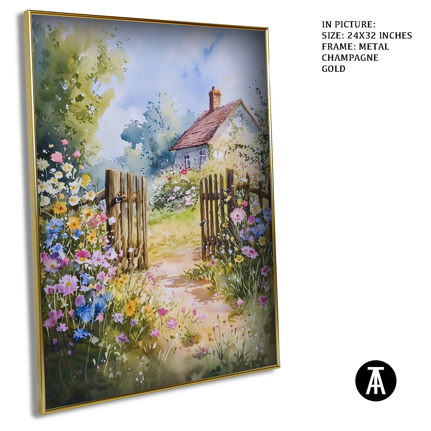 Artwork in Light Brown Frame