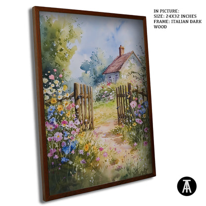 Artwork in Dark Wood Frame