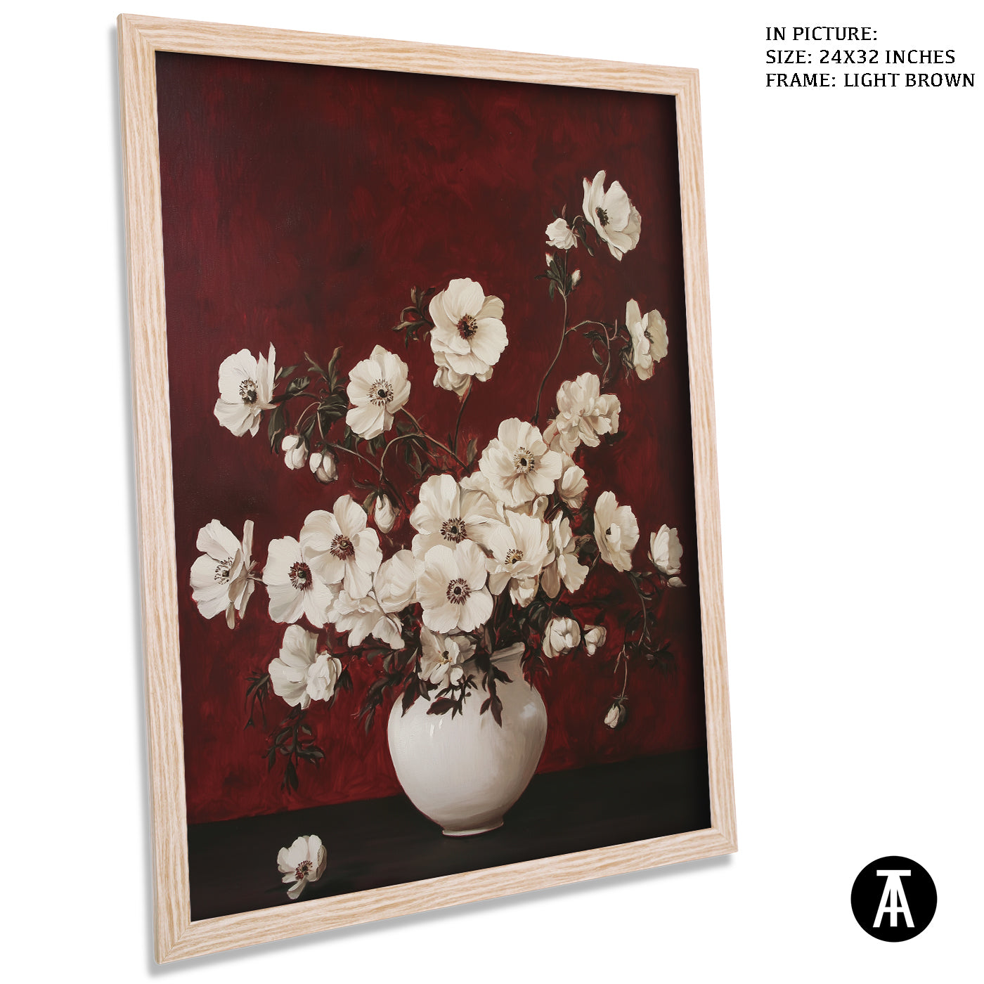 Artwork in Dark Brown Frame