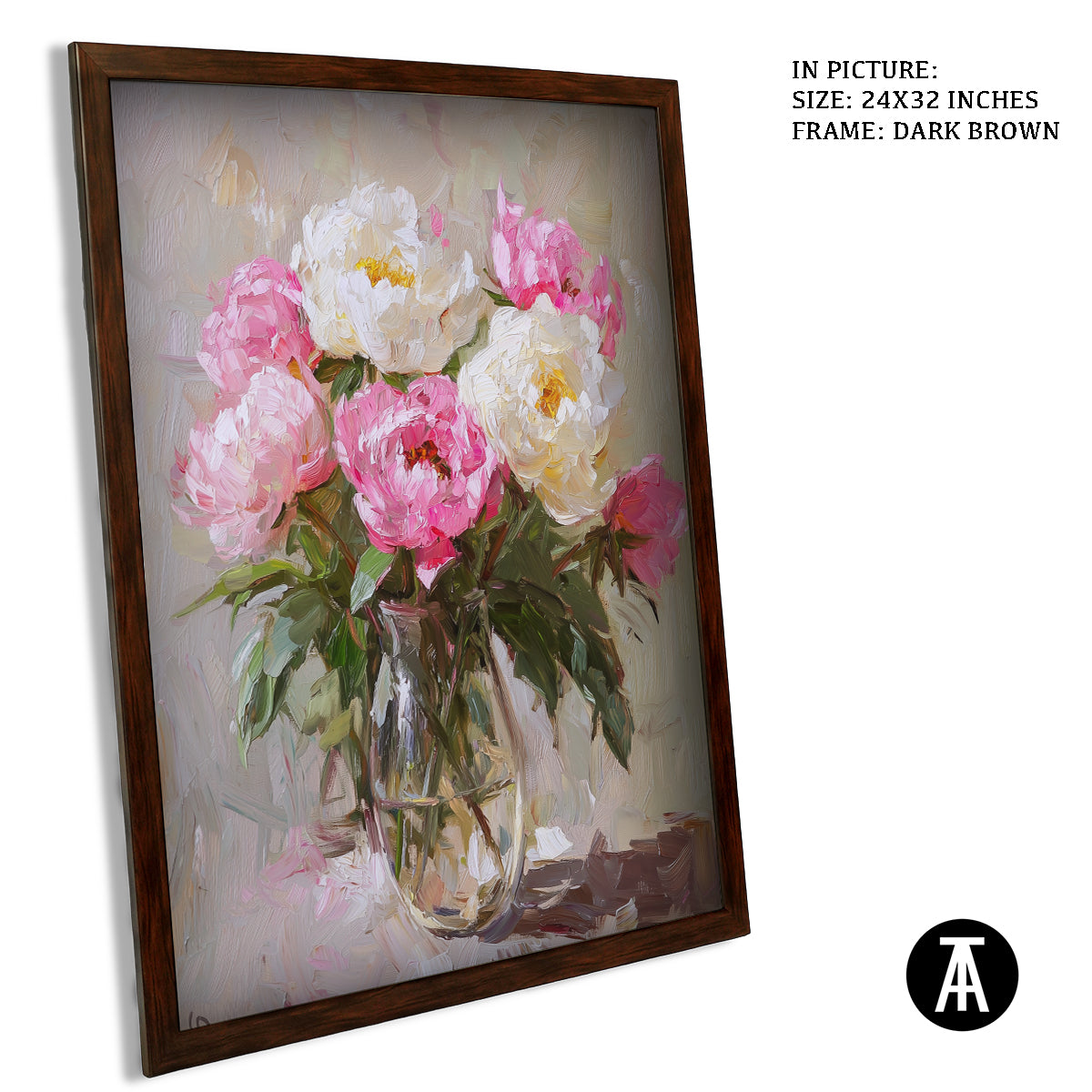 Sample Artwork in Dark Brown Frame