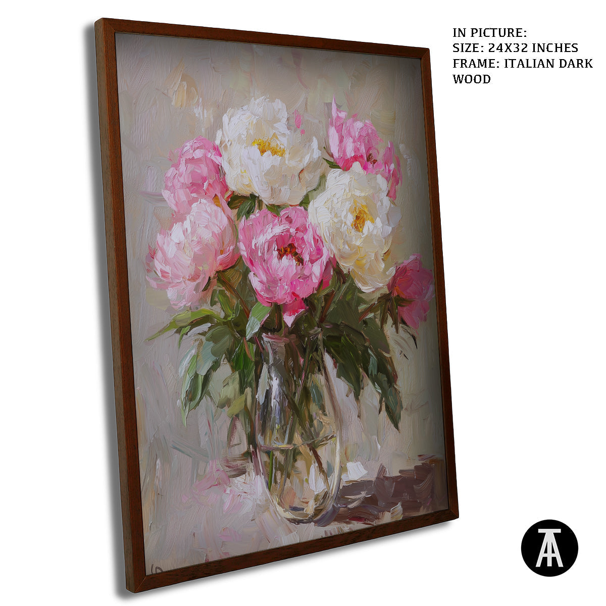 Sample Artwork in Italian Wood Framing Dark