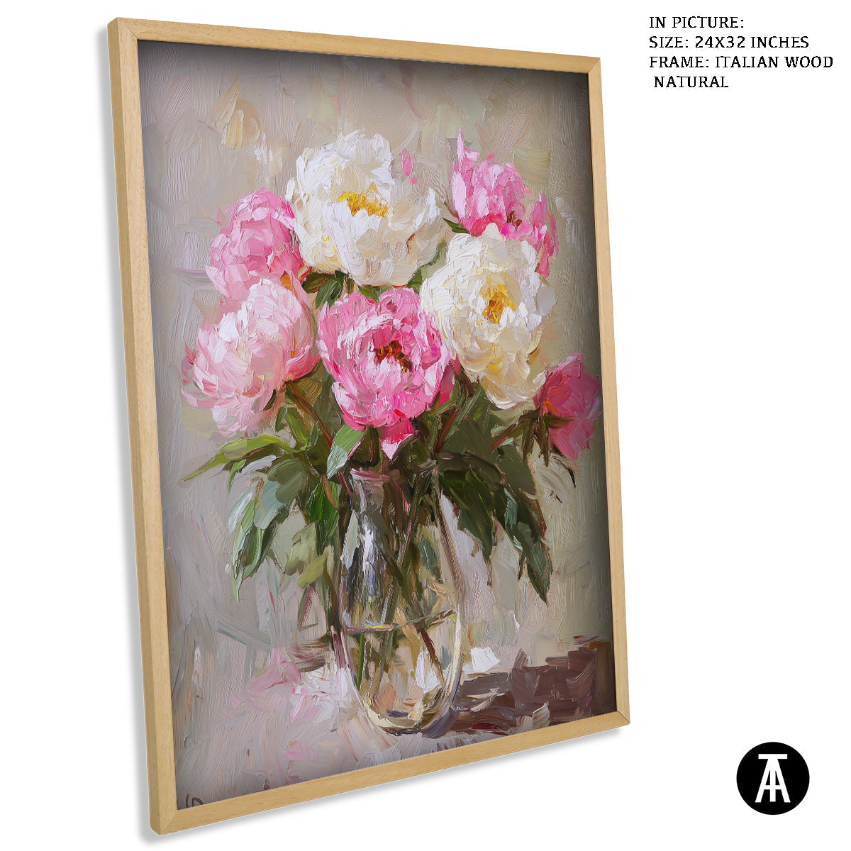 Sample Artwork in Italian Wood Framing Natural