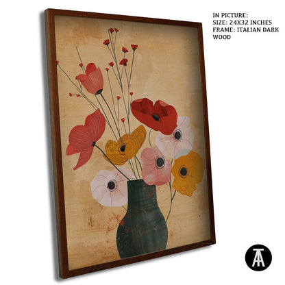 Artwork in Dark Wood Frame