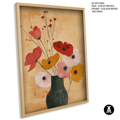 Artwork in Natural Wood Frame