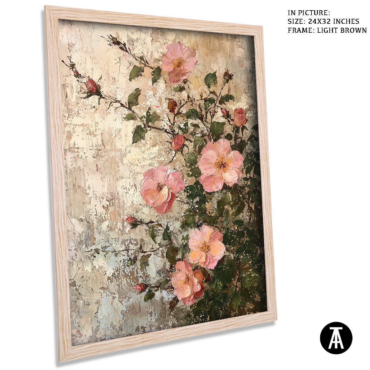 Sample Artwork in Light Brown Frame