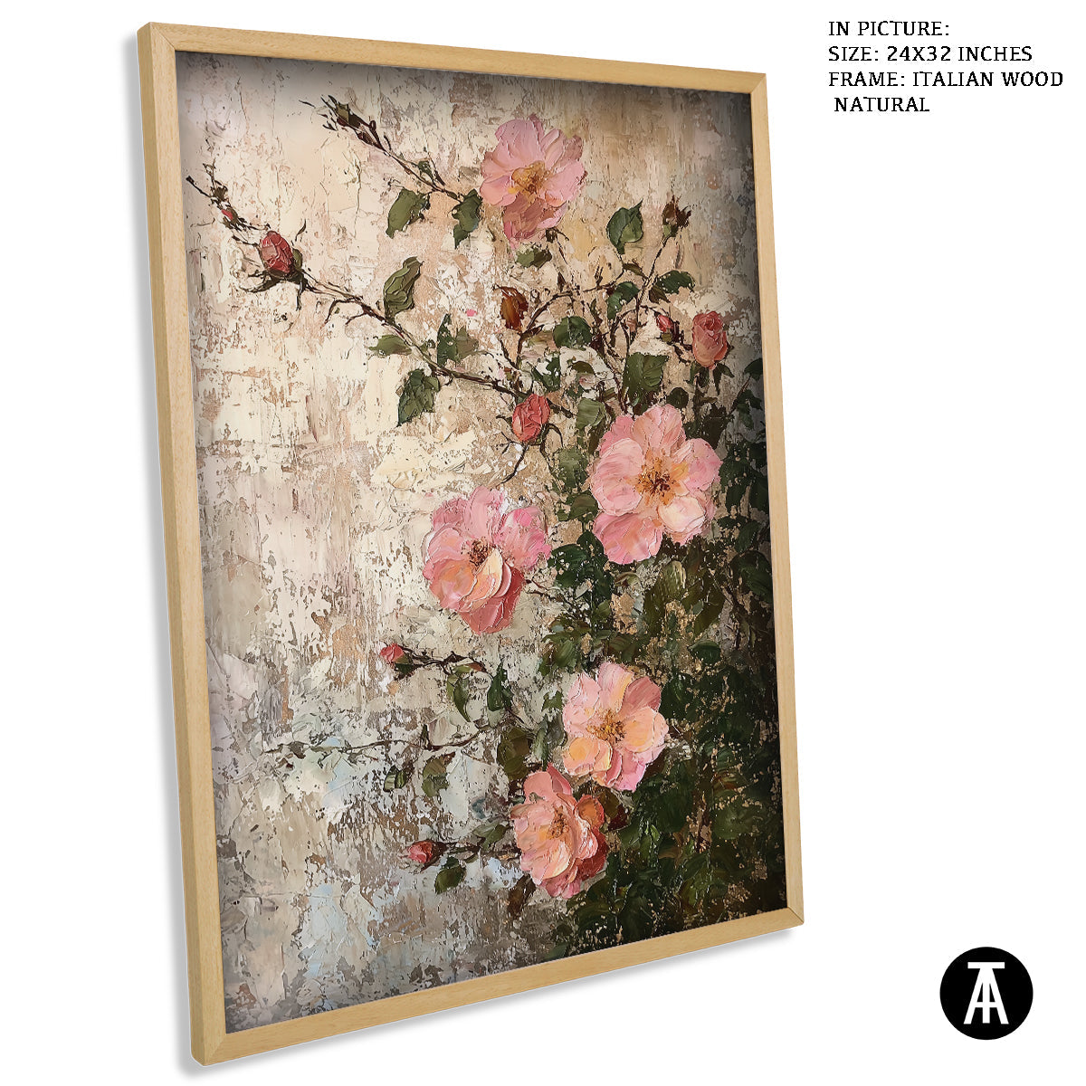 Sample Artwork in Italian Wood Framing Natural
