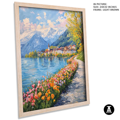 Artwork in Dark Brown Frame