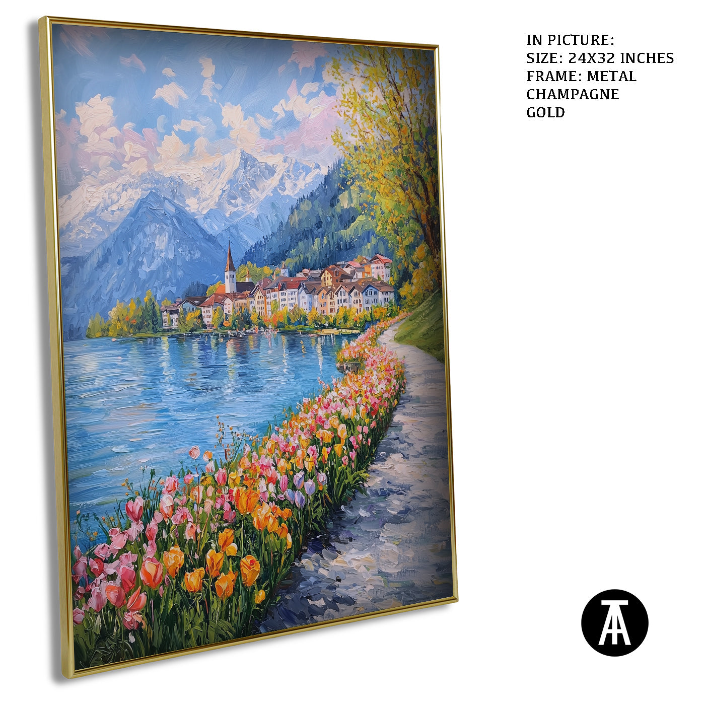 Artwork in Light Brown Frame