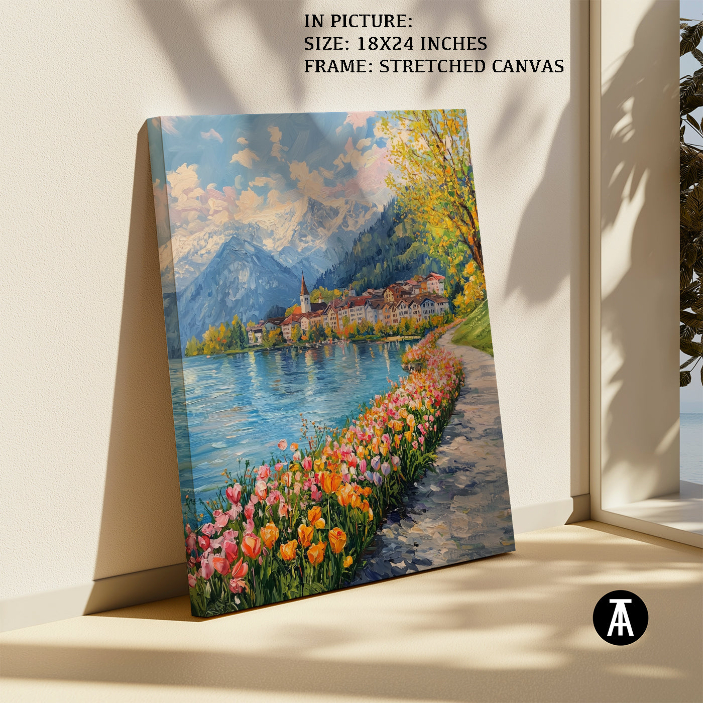 Artwork in Natural Wood Frame