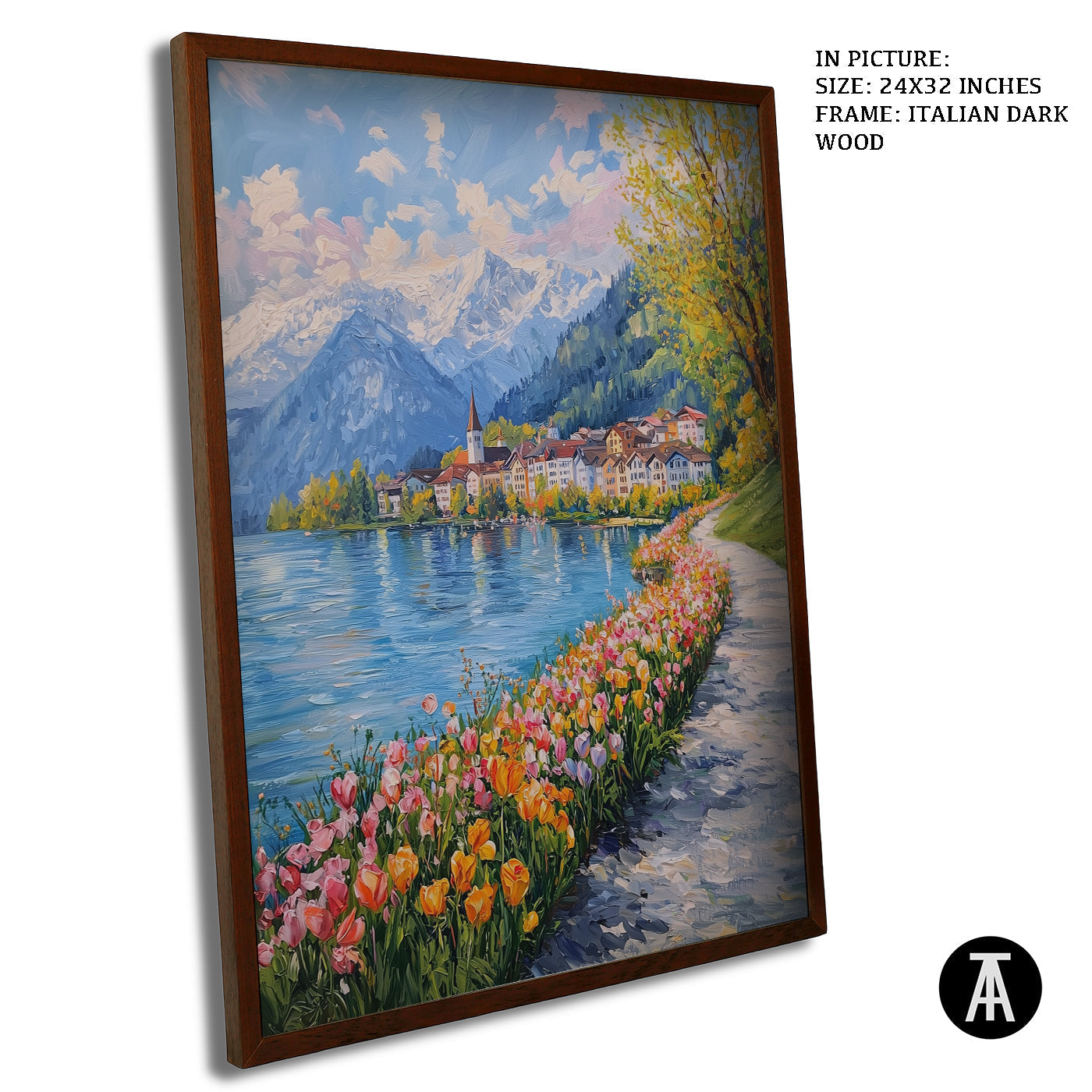 Artwork in Dark Wood Frame