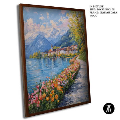 Artwork in Dark Wood Frame