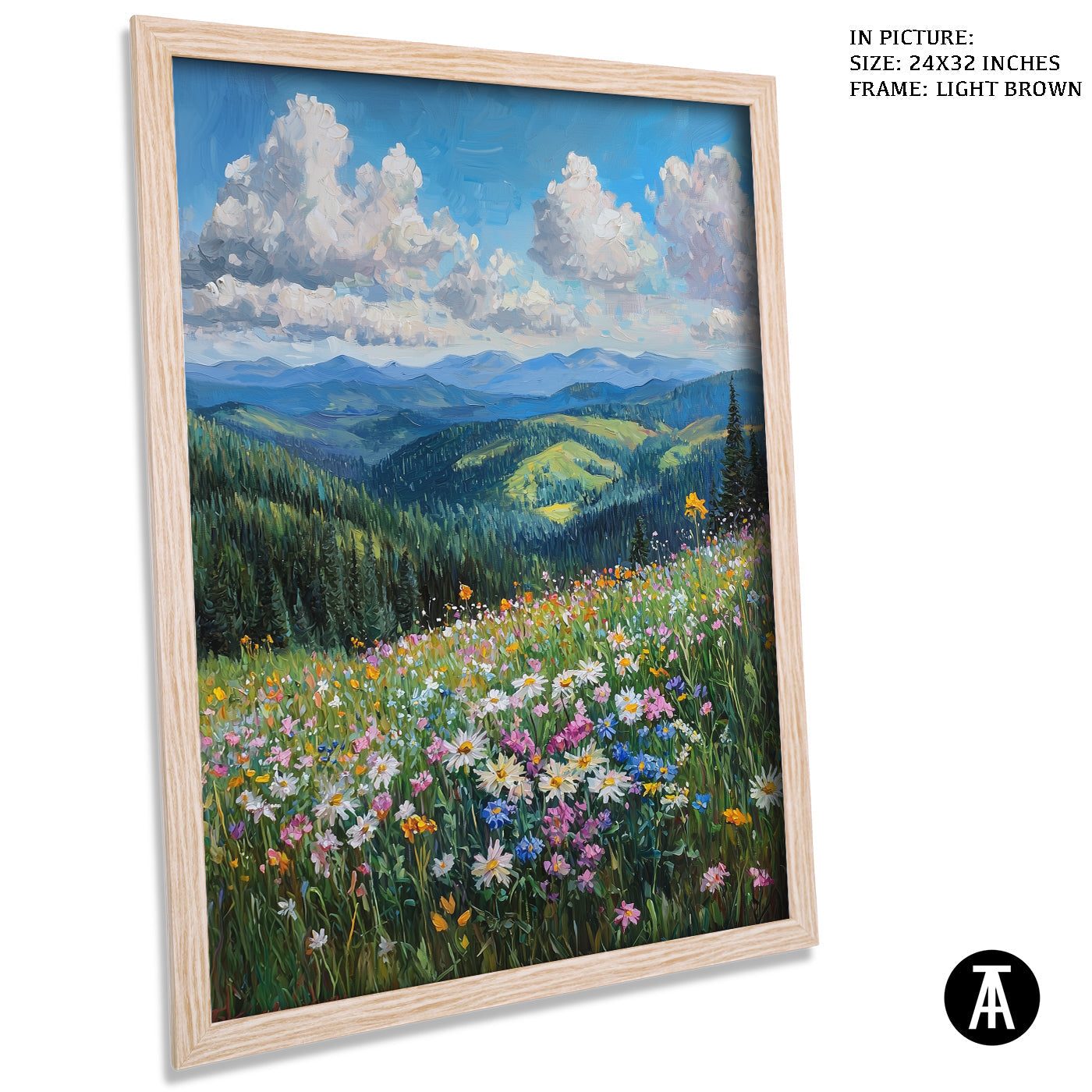 Artwork in Dark Brown Frame