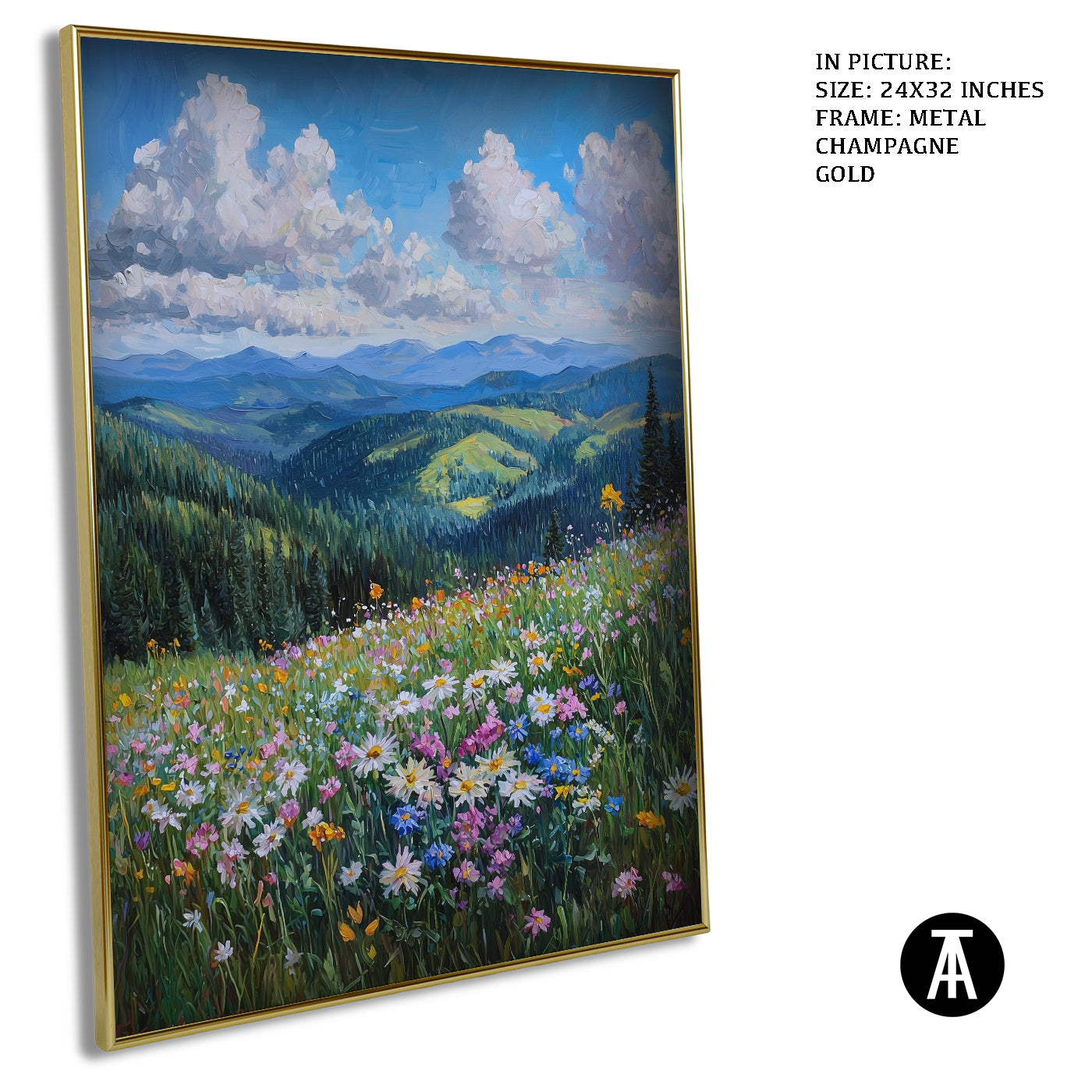 Artwork in Light Brown Frame