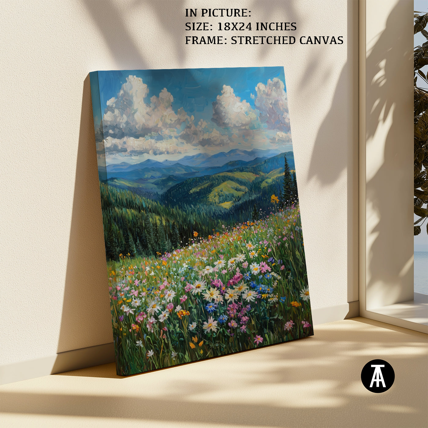 Artwork in Natural Wood Frame