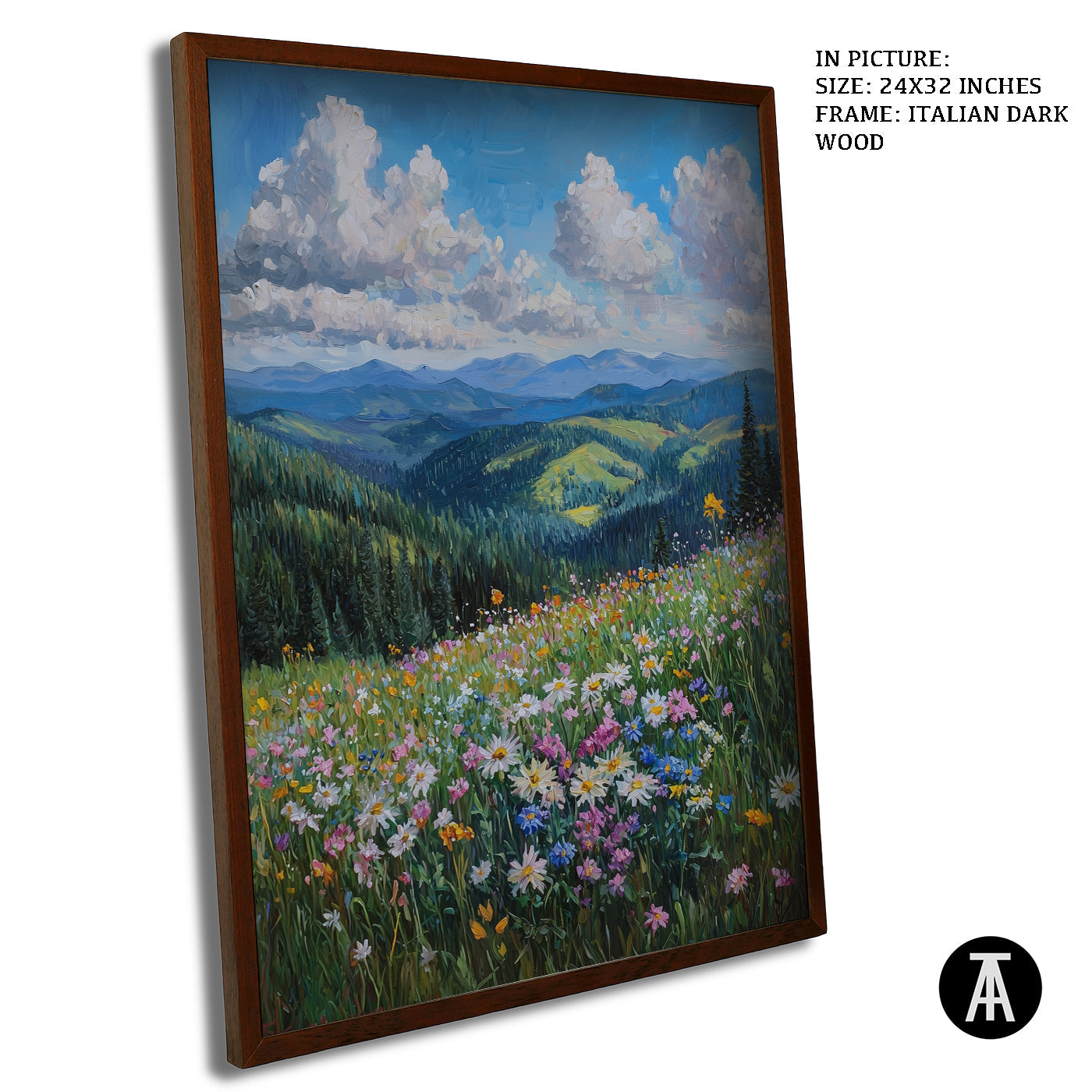 Artwork in Dark Wood Frame