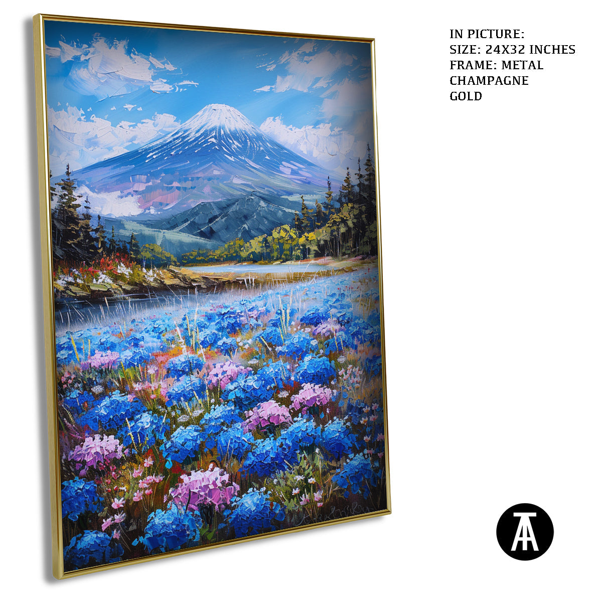 Artwork in Light Brown Frame