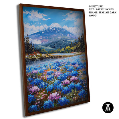Artwork in Dark Wood Frame