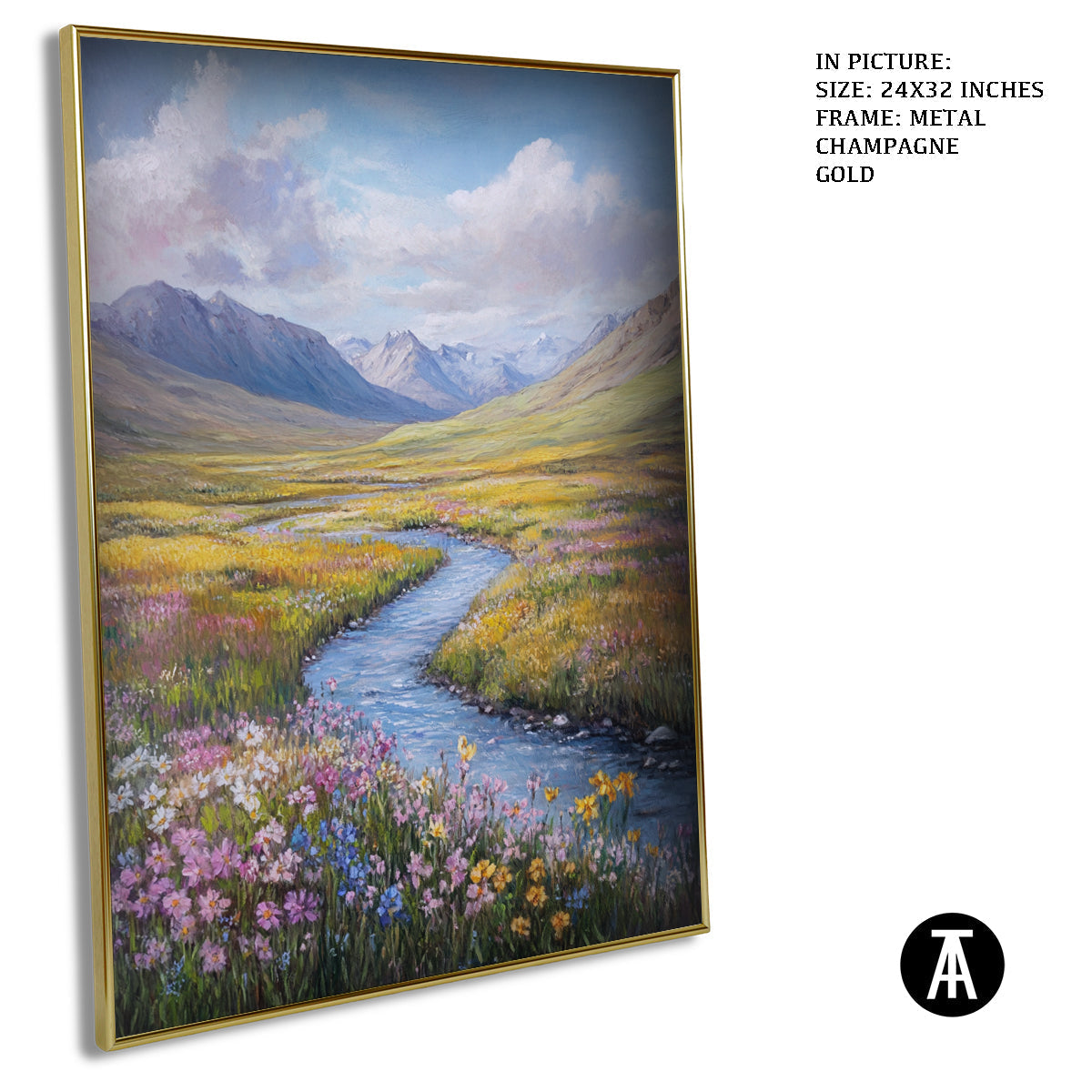 Artwork in Light Brown Frame