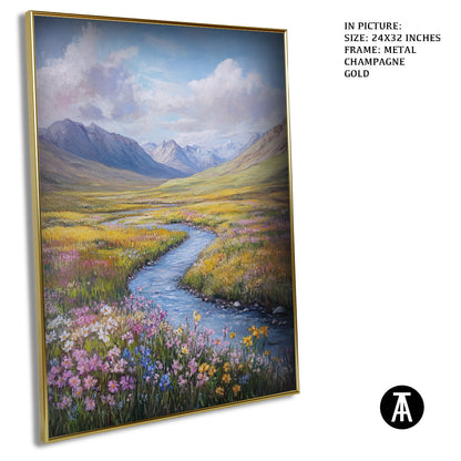 Artwork in Light Brown Frame