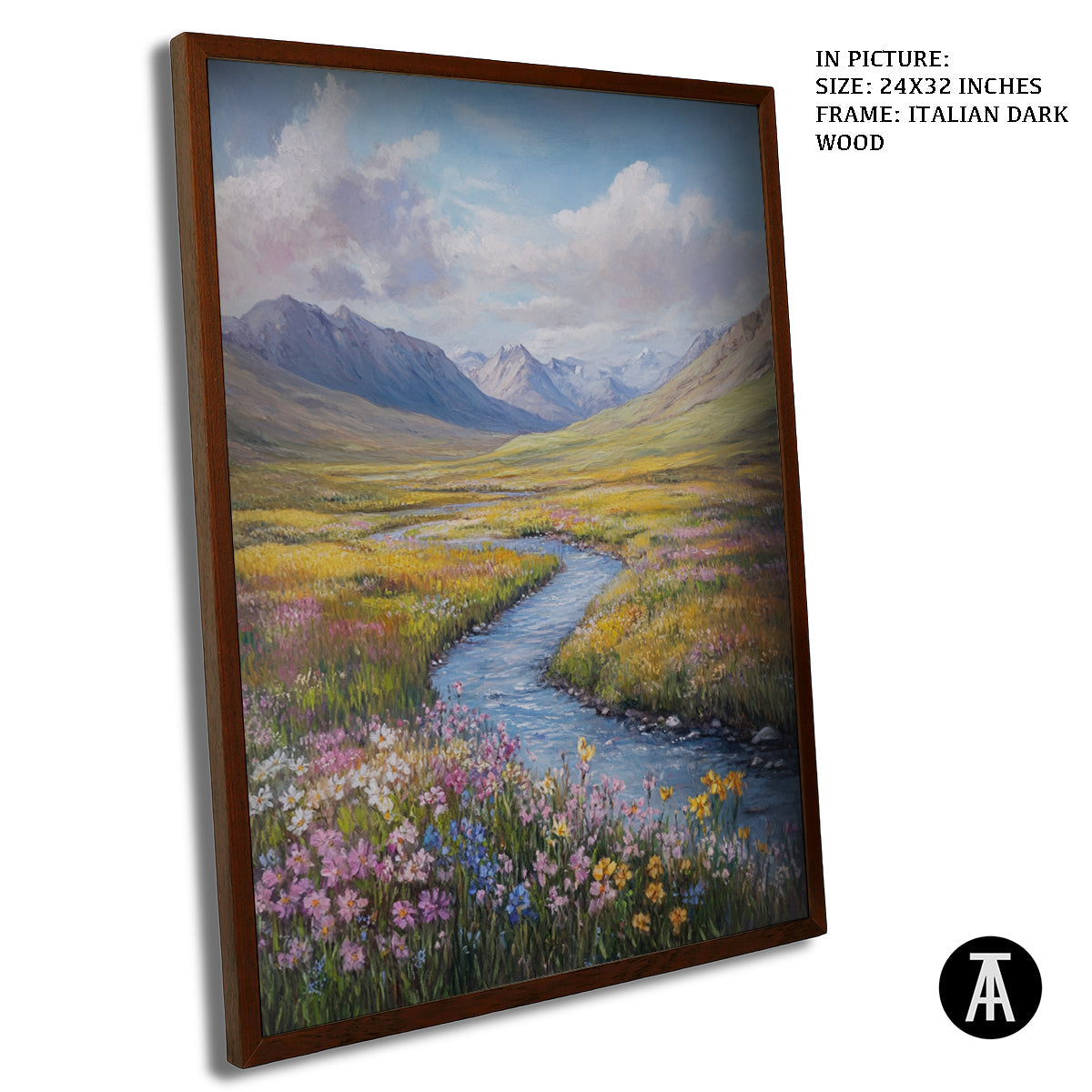 Artwork in Dark Wood Frame