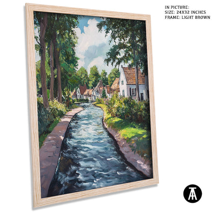 Artwork in Dark Brown Frame