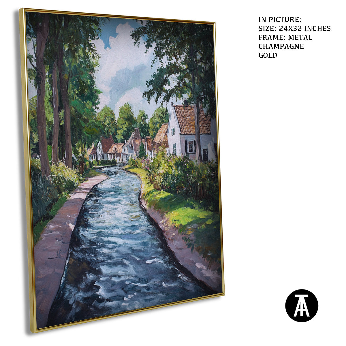 Artwork in Light Brown Frame