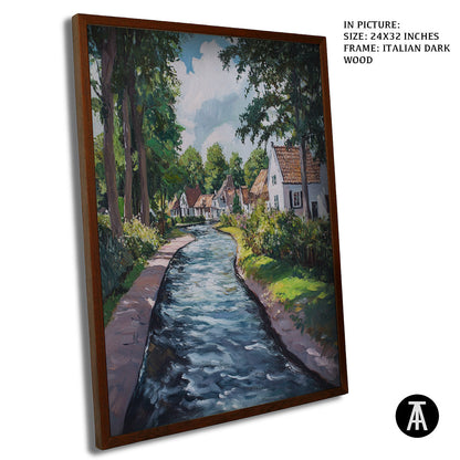 Artwork in Dark Wood Frame