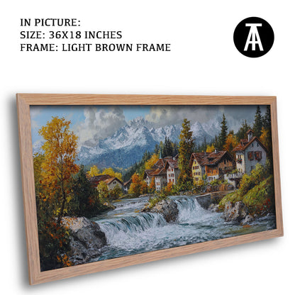 Artwork in Dark Brown Frame