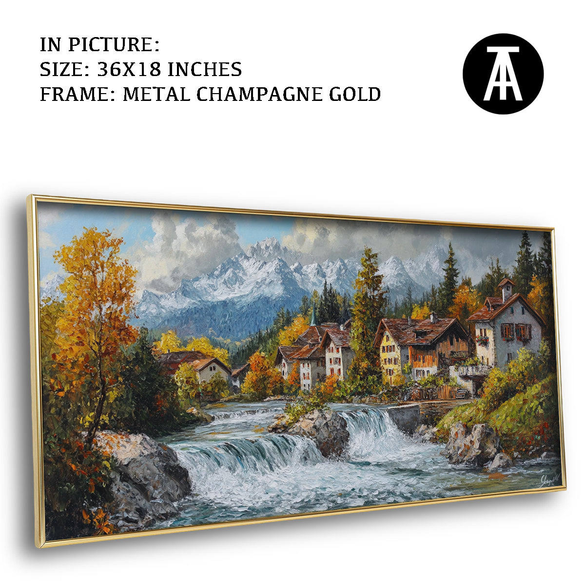 Artwork in Light Brown Frame