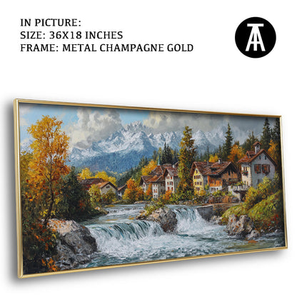 Artwork in Light Brown Frame