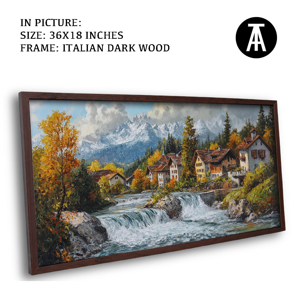 Artwork in Dark Wood Frame