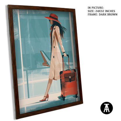 Artwork in Dark Brown Frame